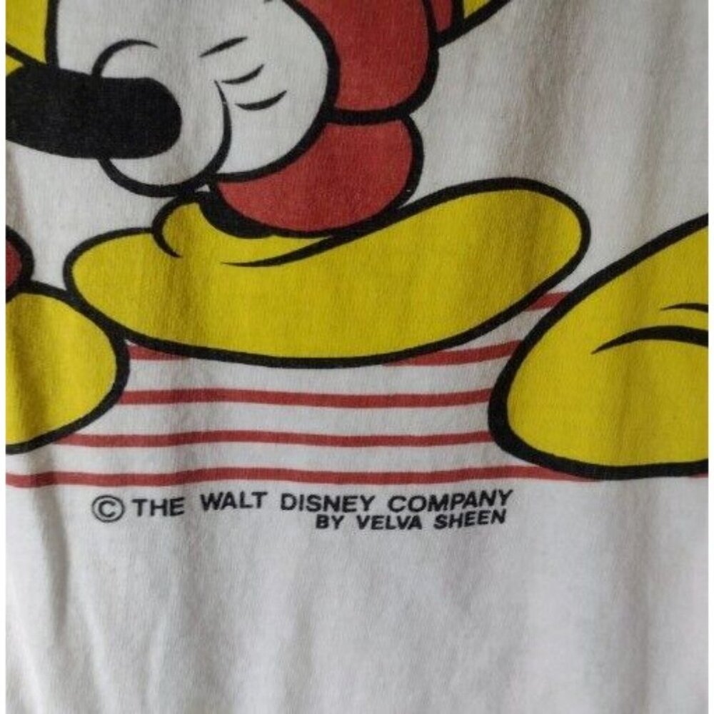 Mickey Mouse Fla Double Sided Single Stitch T Shirt Size S Velva Sheen Vtg 80s - Picture 5 of 6